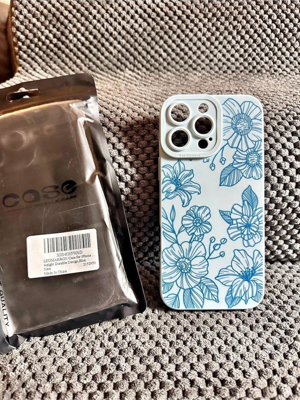 LEOMAKRON Case for iPhone 16 Pro Max Floral Blue iPhone 16 Pro Max Case Blue &